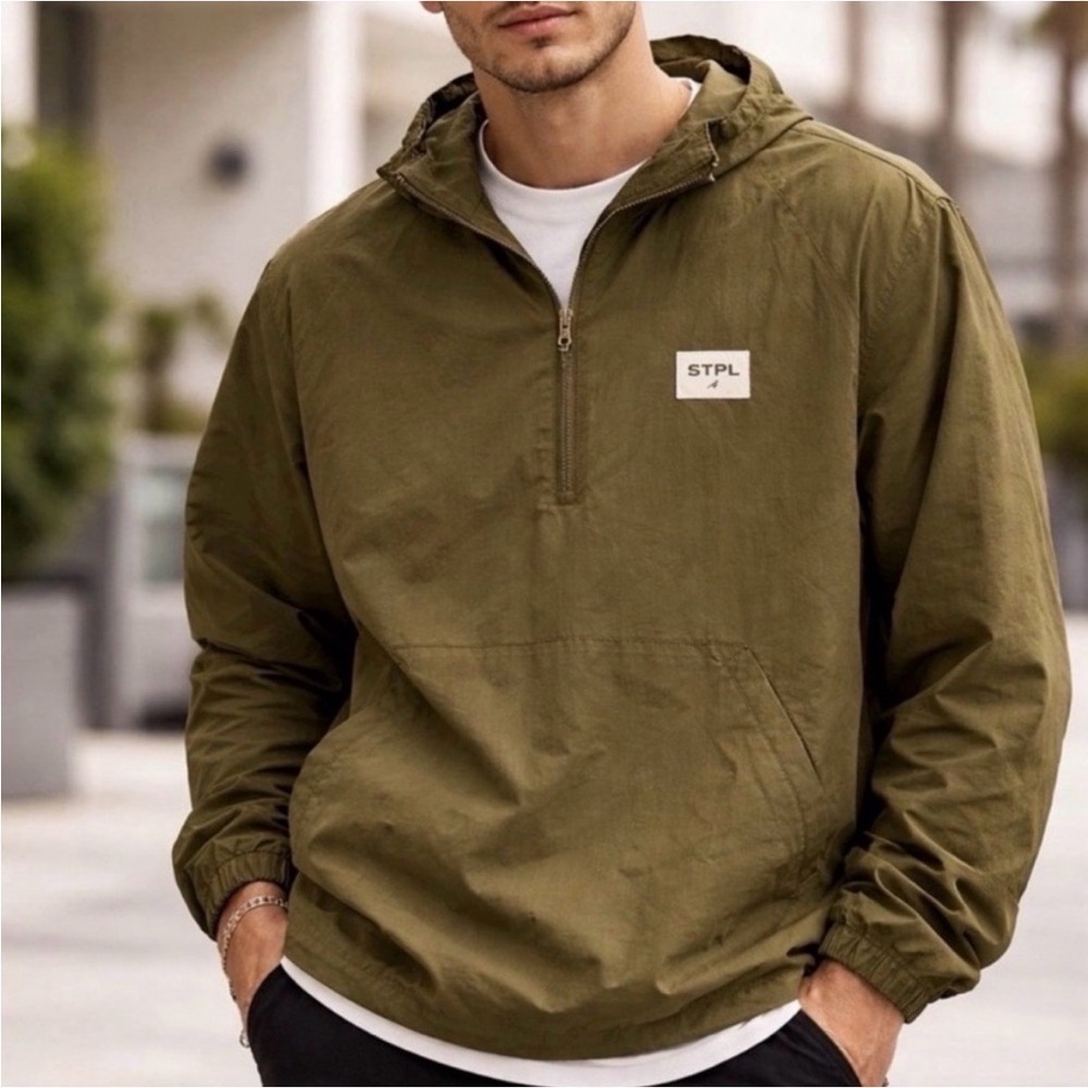 🆕 Staple Olive Windbreaker Jacket. L. NWT!💥 - Picture 2 of 4